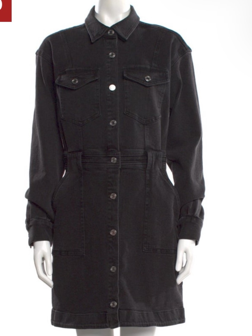 NWOT Derek Lam 10 Crosby, black denim dress, size 6